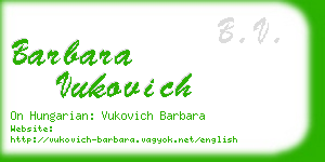 barbara vukovich business card